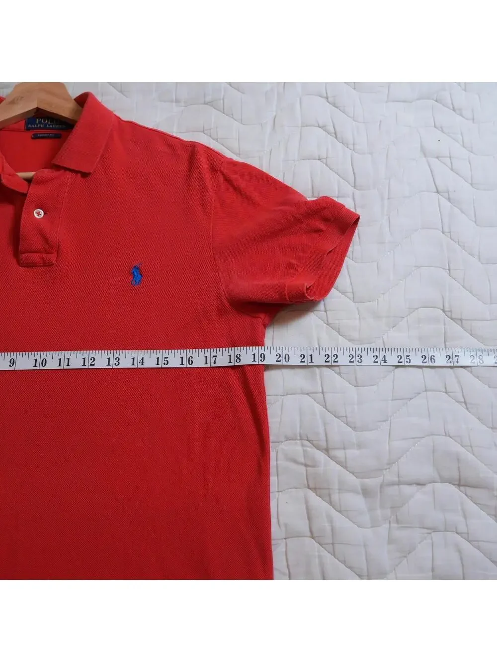 Polo Ralph Lauren Red Polo Shirt Mens Medium Custom Fit Pony Logo Classic Preppy